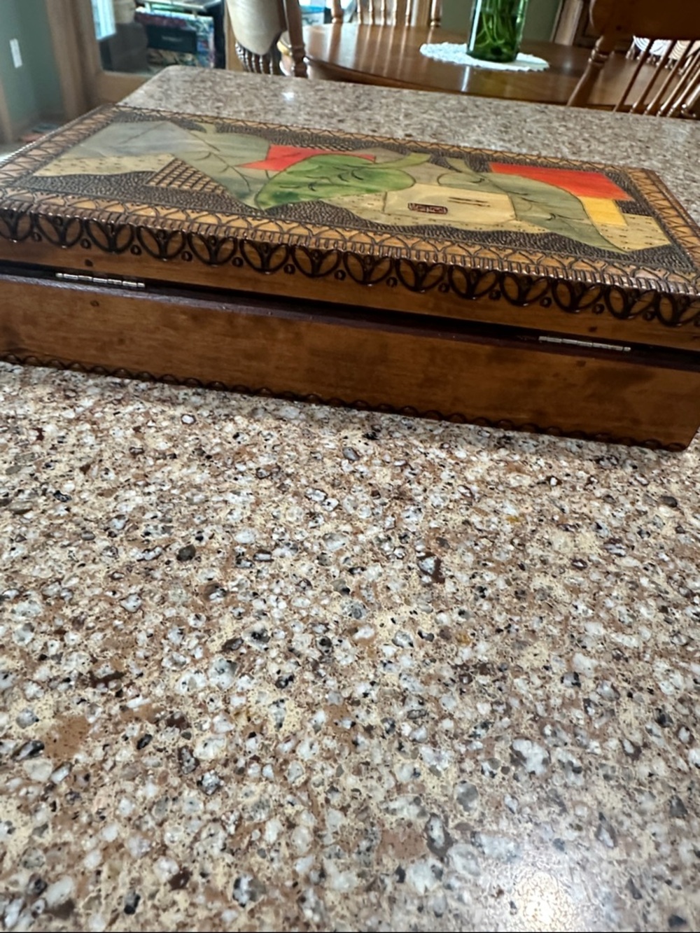 Handcrafted Wood Decorative Box with Colorful Inlay - Picture 10 of 15